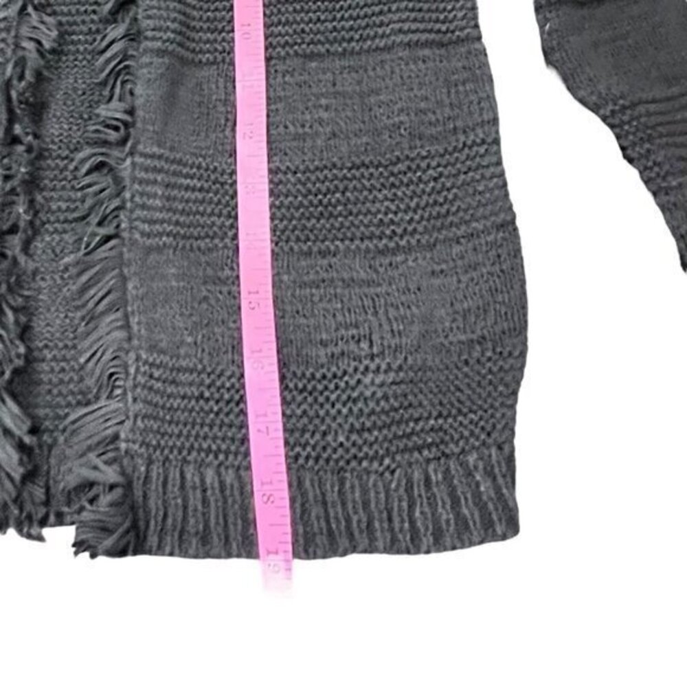 Ann Taylor LOFT Black Open Cardigan Sweater FRINGE Office Wear Casual Dressy XS - Picture 6 of 12
